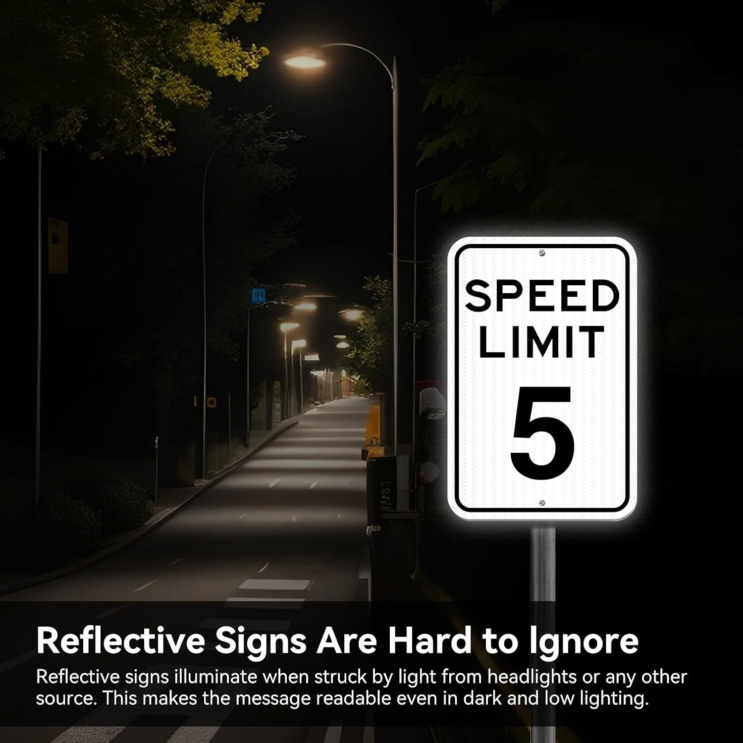 Speed ​​Limit Sign 5 MPH, Slow Down Traffic Sign, 12&Prime; (12 x 18) inch, White1