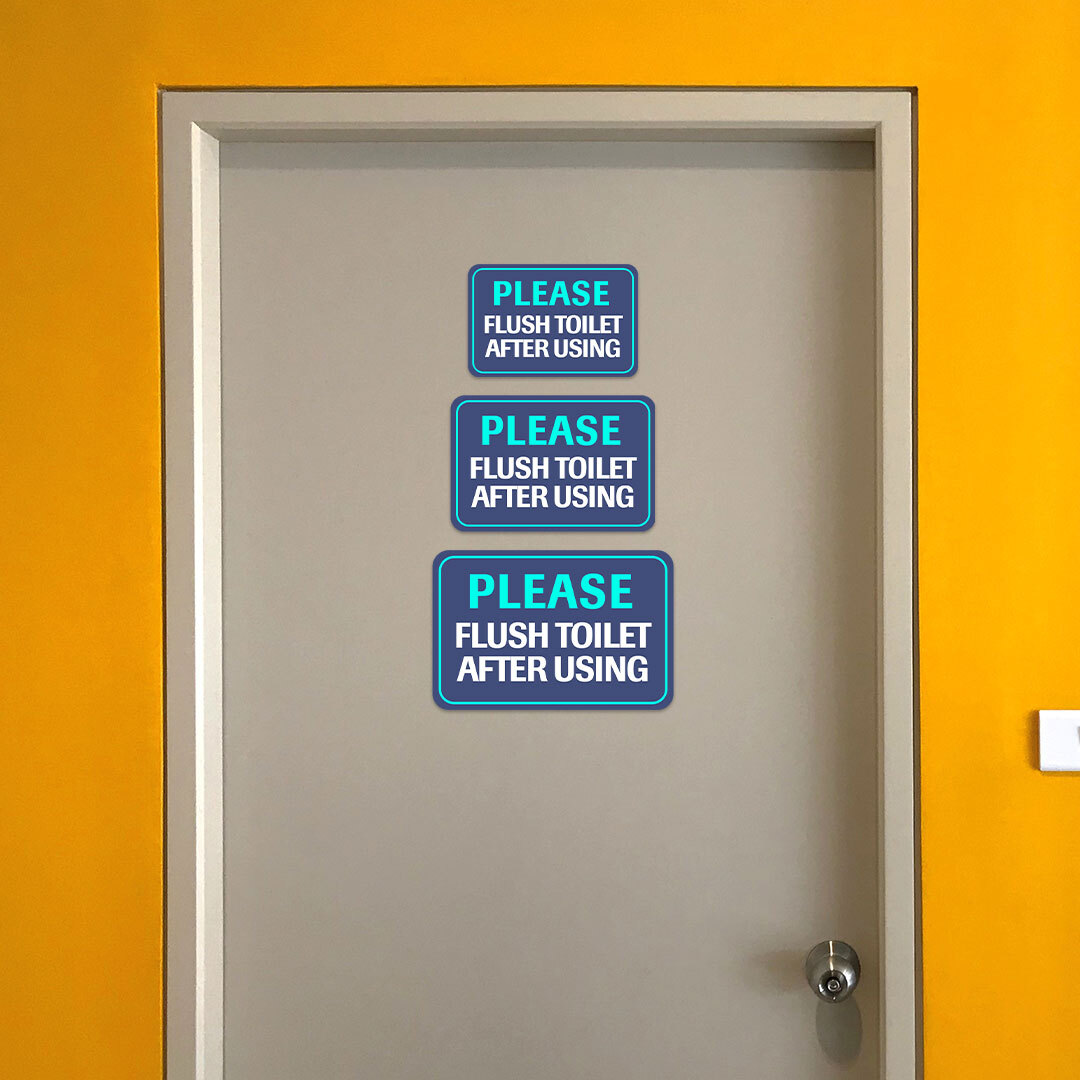Classic Framed Plus Please Flush Toilet After Using Door or Wall Sign