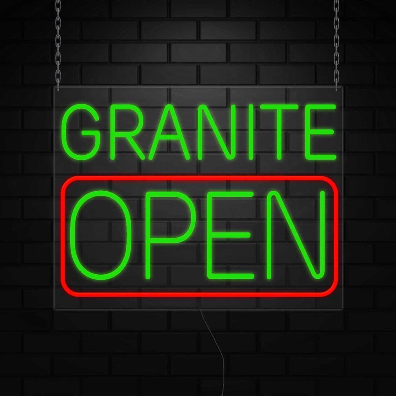 Granite Neon Sign for Retail Displays | LED Flex Neon | 31&Prime;W x 24&Prime;H x 1&Prime;D