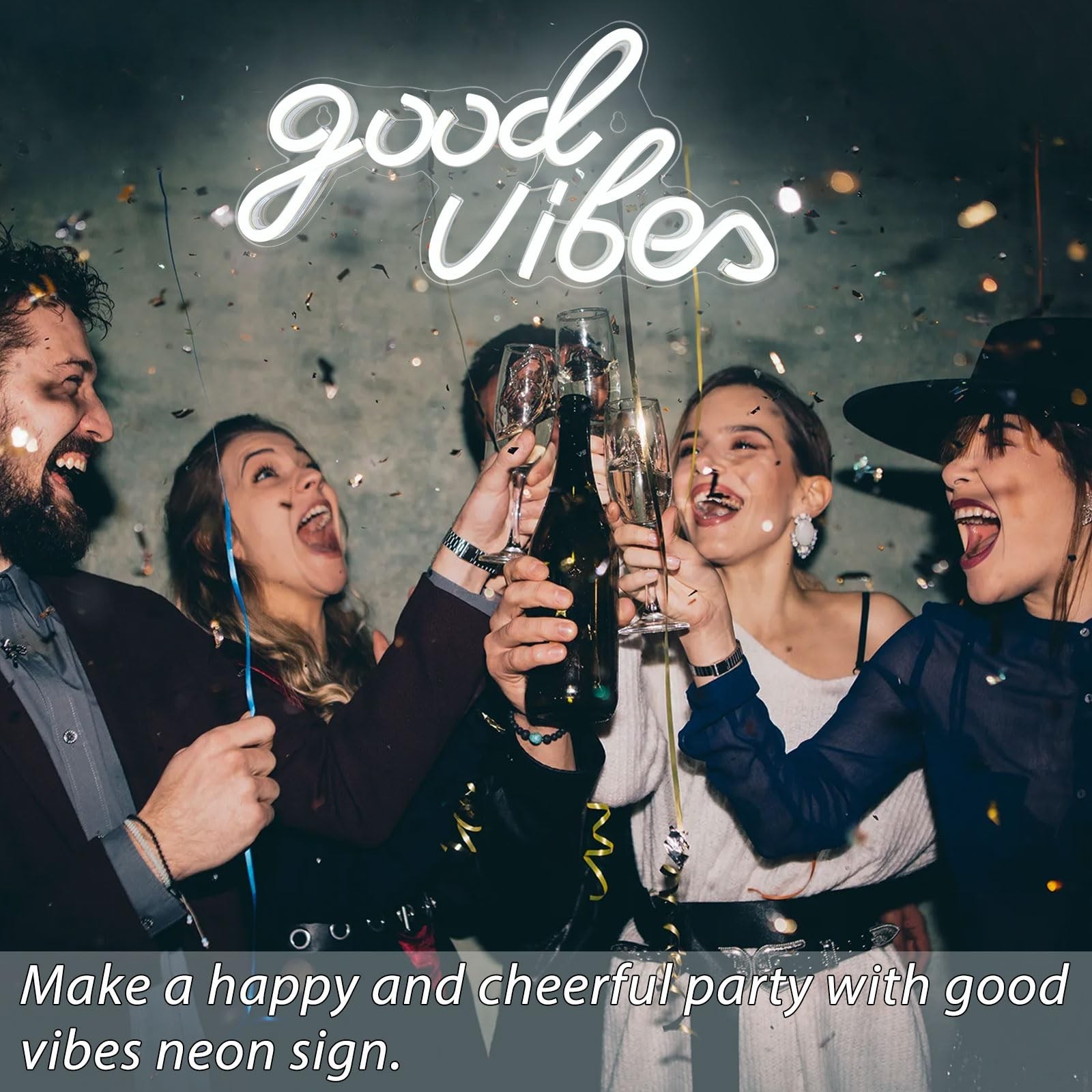 Good Vibes Neon Sign White Good Vibes Neon Lights USB Operated Aesthetic LED …