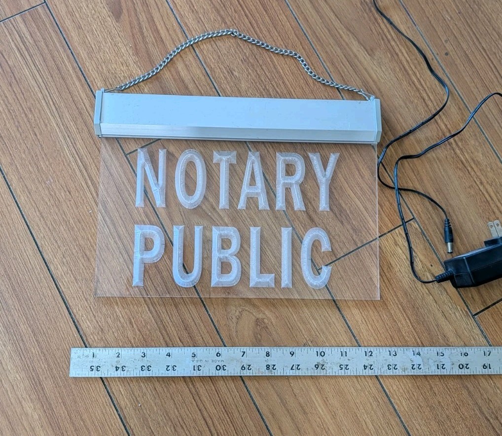Notary Public Illuminated Window Sign