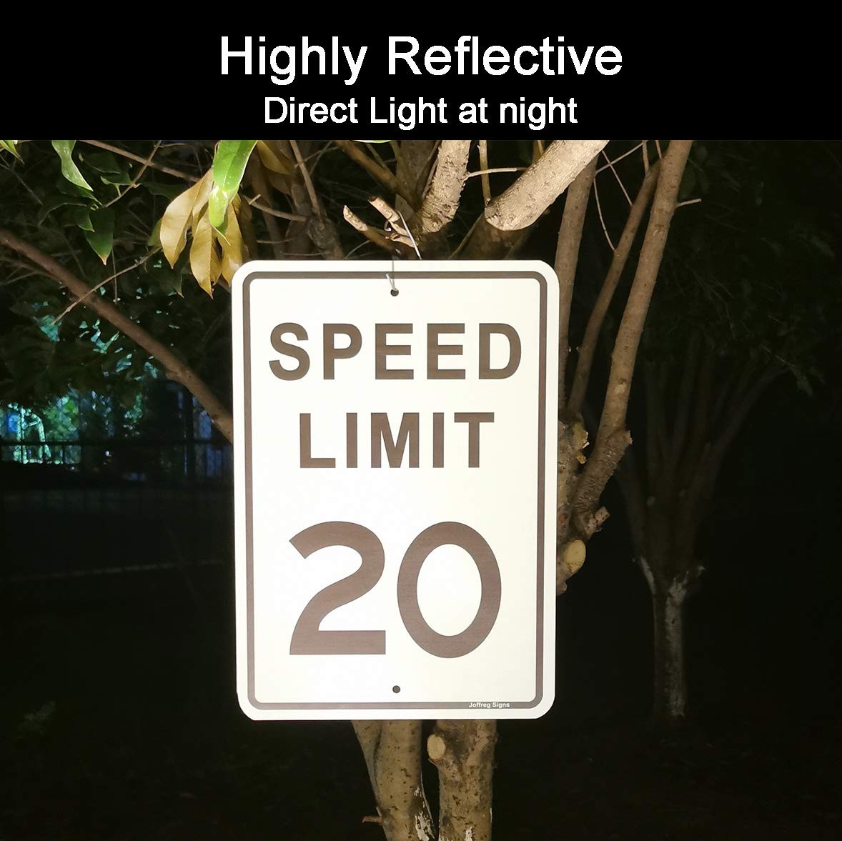 2 Pack Speed Limit 20 MPH Sign 17×12 Inch Reflective Aluminum Traffic Board