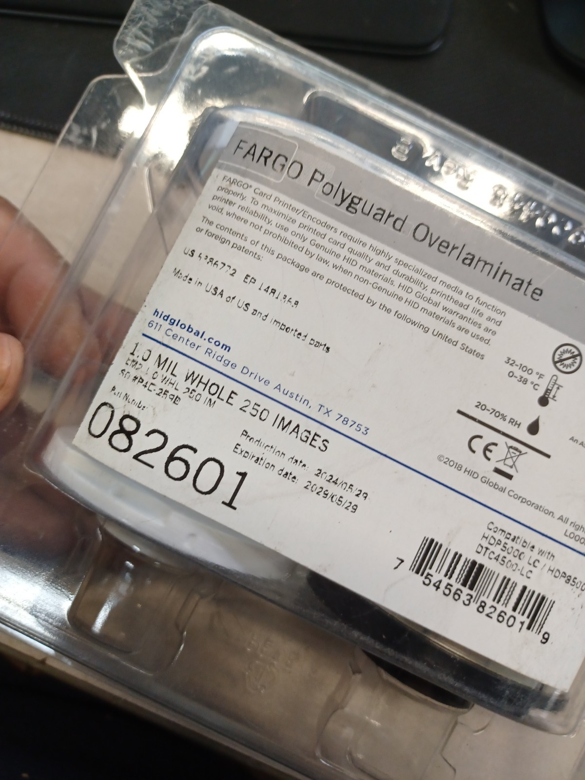 Lot Of 4 HID 082601 Fargo Polyguard Overlaminate 1.0 MIL Whole 250 Images