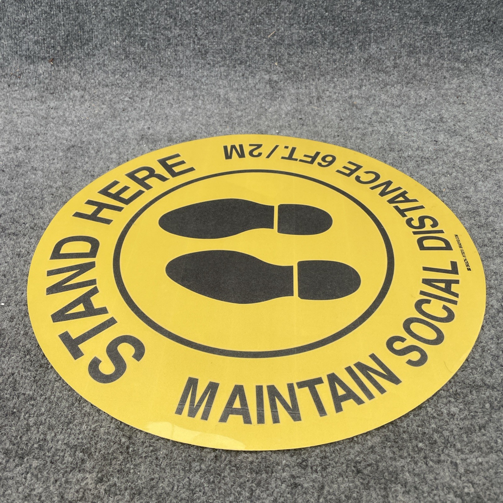Lot Of 10 – Brady 170215 Maintain Social Distance 6Ft./2M Sign Black/Yellow New