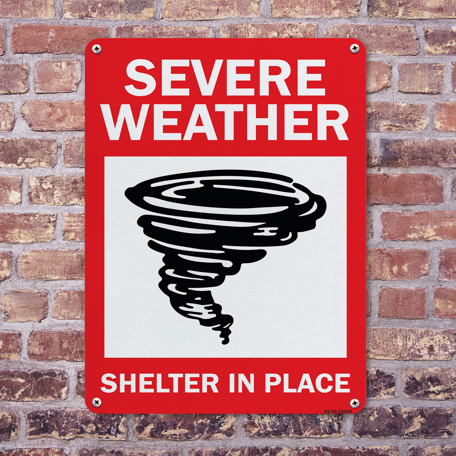 Severe Weather Shelter In Place Public Safety Sign Metal, Decal – 5 or 10 Pack