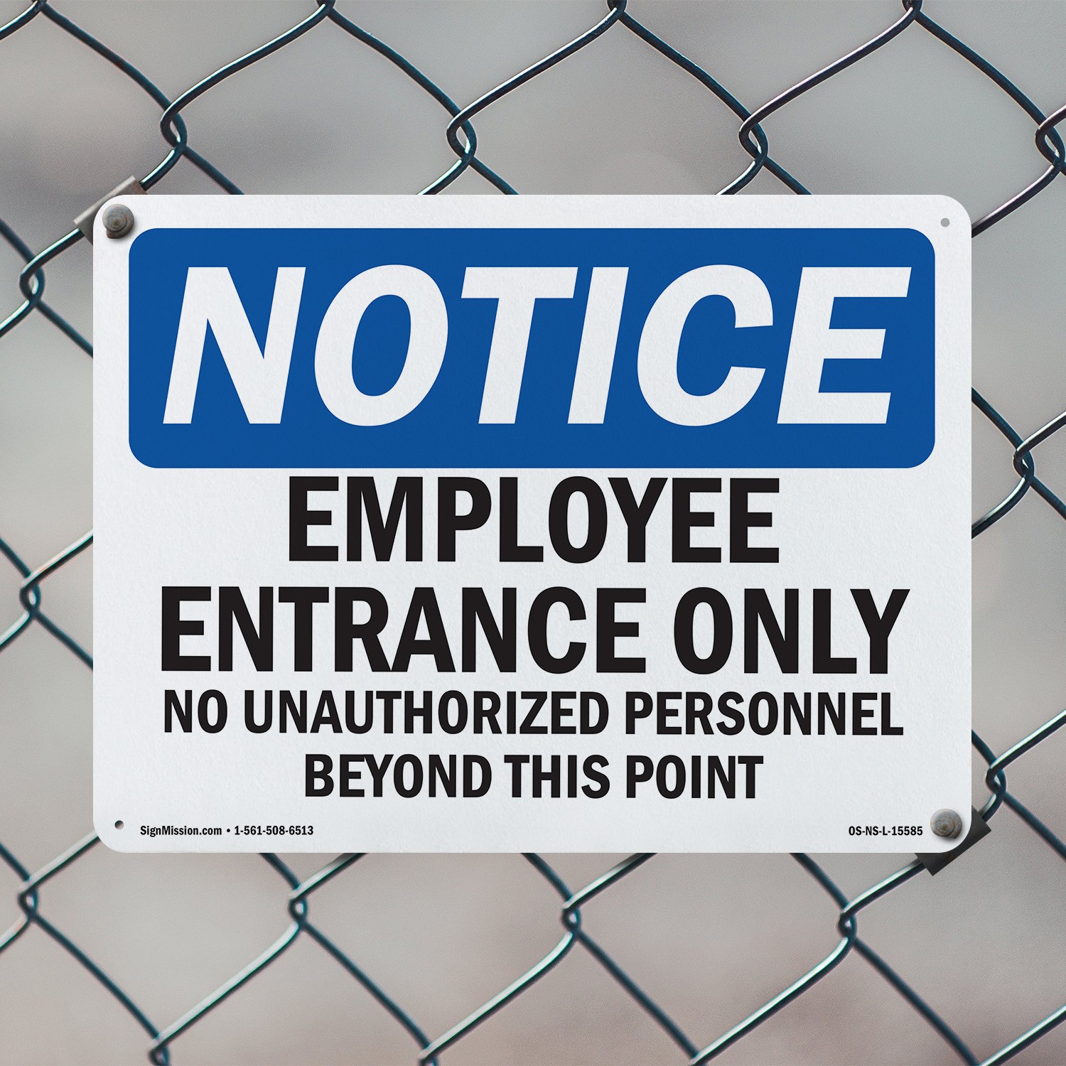 Employee Entrance Only OSHA Notice Sign Metal, Plastic, Or Decal – 5 or 10 Pack