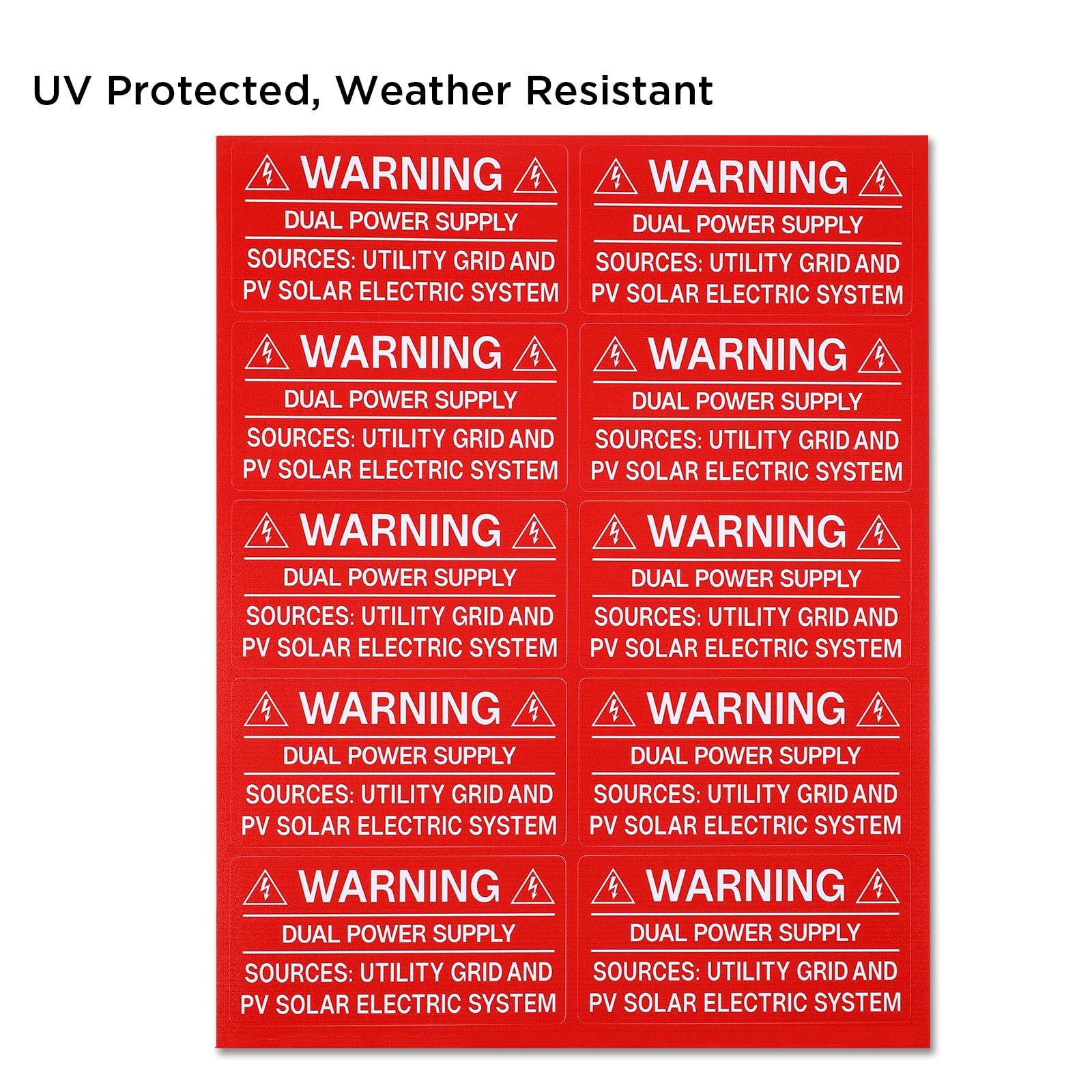 62 Pack Premium Solar PV System Labels – UV Resistant, Safety Warning Photovo…