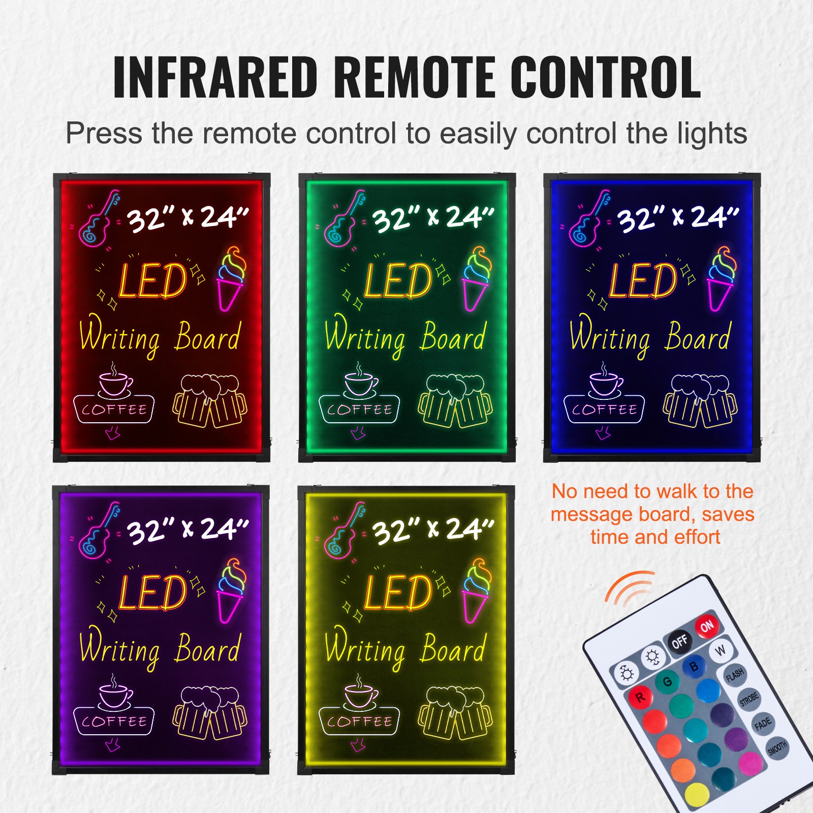 Uimoso LED Message Writing Board 32&Prime;x24&Prime; Illuminated Erasable Lighted Chalkboard