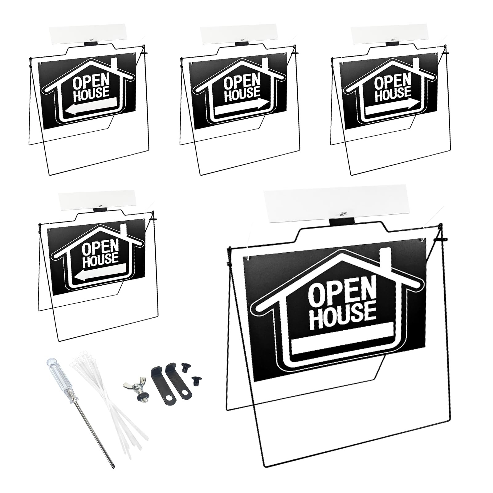 5 Pack Open House Signs for Real Estate – Real Estate Signs with 30â€œx28&Prime; 5