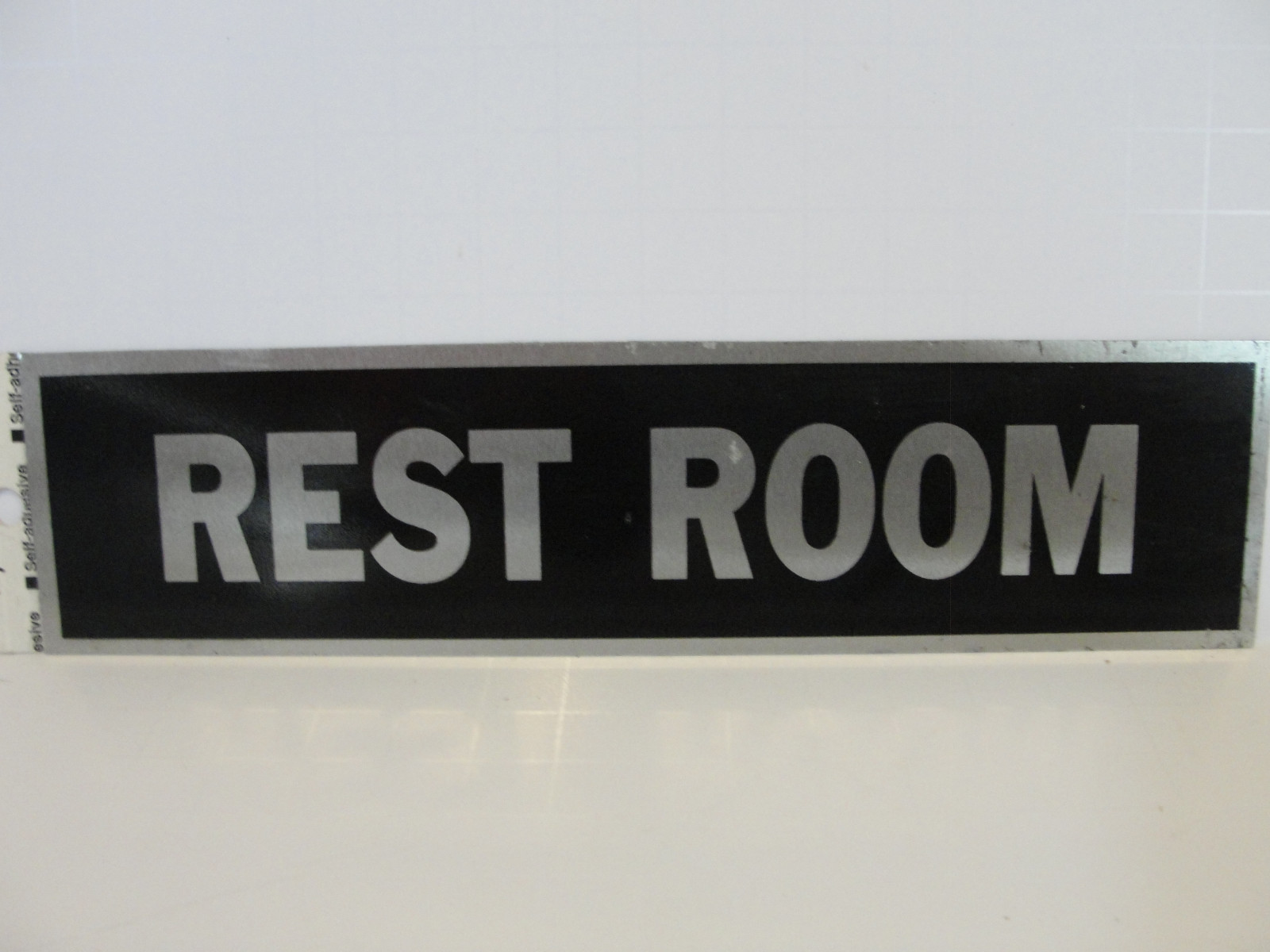 HY KO Products 437 Self-Adhesive « Rest Room » Sign 2&Prime; x 8&Prime;