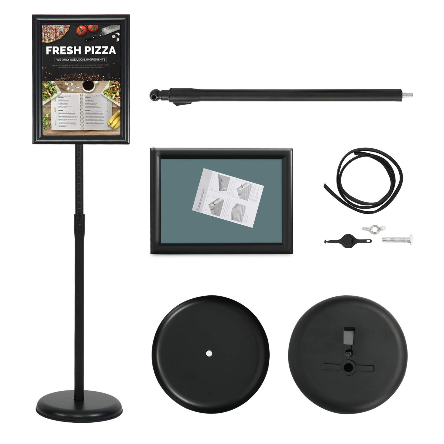 8.5 x 11 Inch Adjustable Pedestal Sign Poster Stand, Heavy Duty Floor Standin…