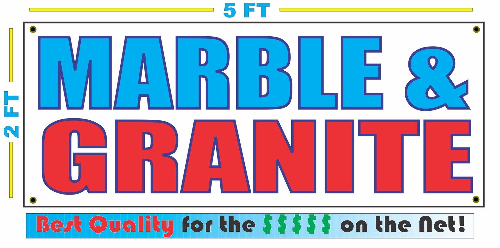 MARBLE & GRANITE Banner Sign NEW Larger Size Best Quality for The $$$ RWB