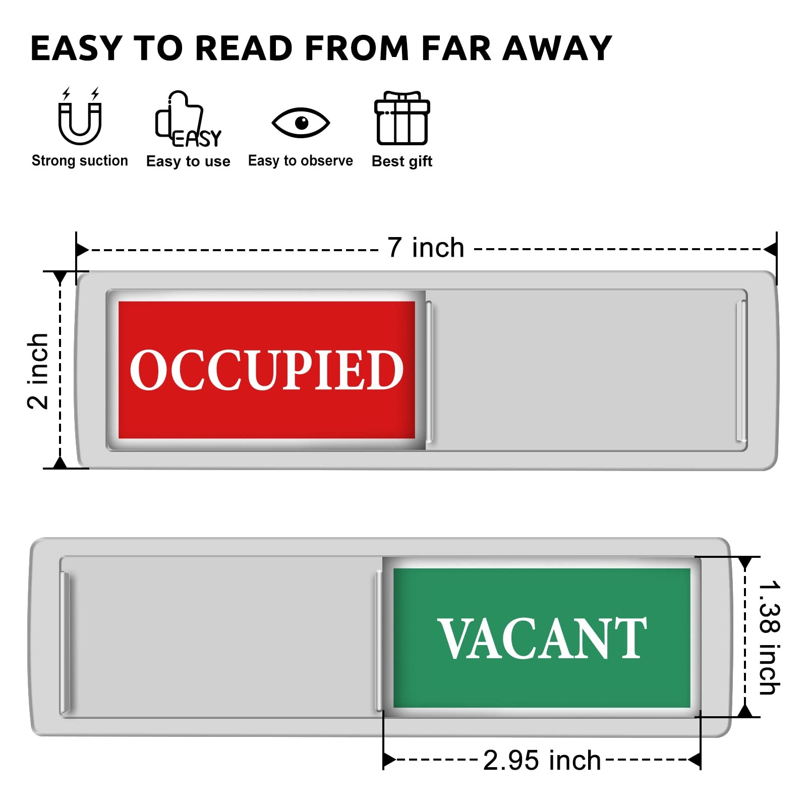 Privacy Sign – Vacant Occupied for Home S, 1-1-VACANT OCCUPIED-Silver