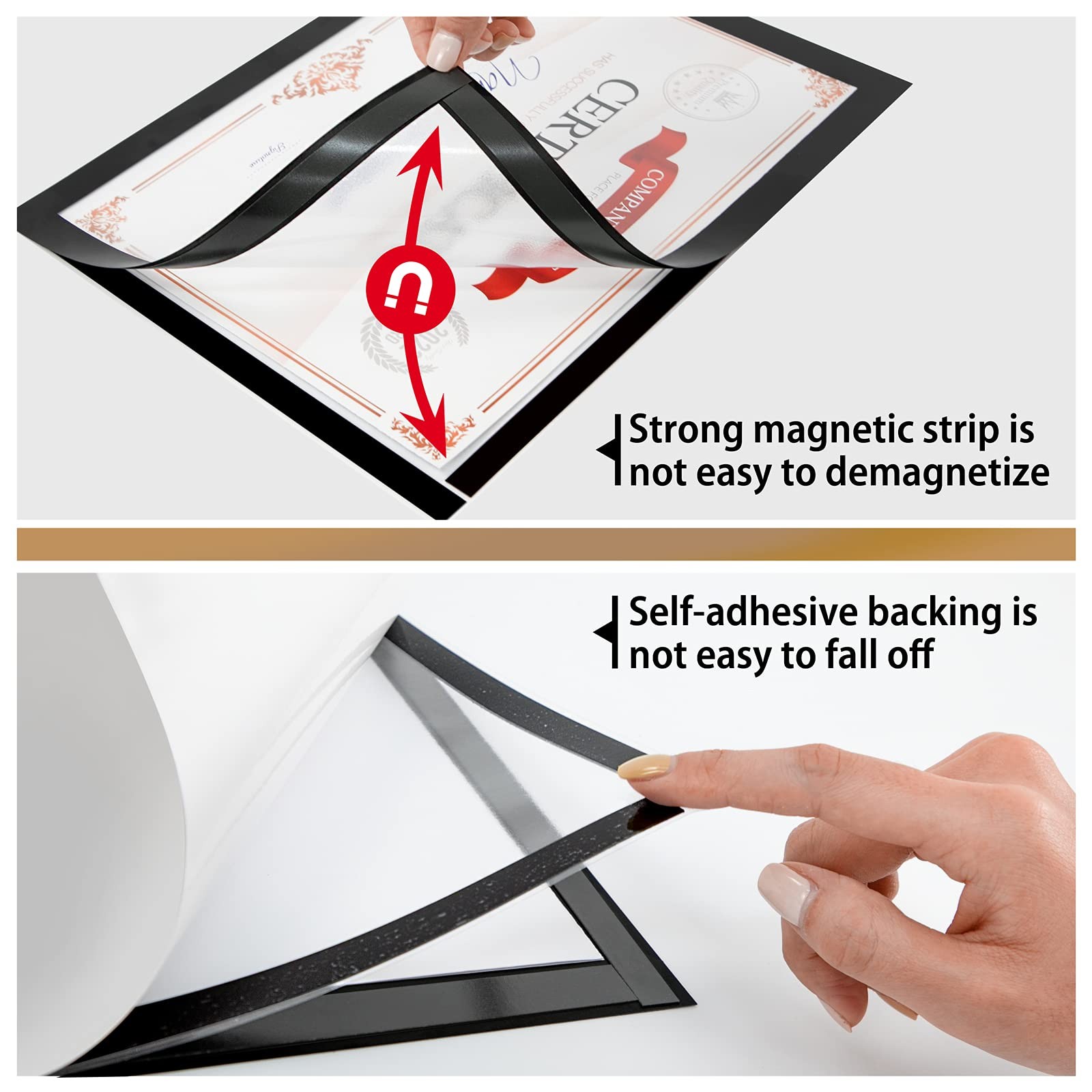 PUJIANG 8.5&Prime;x 11&Prime;Magnetic Sign Holder, Double Sided 10Packs 8.5&Prime;x11&Prime;, Black