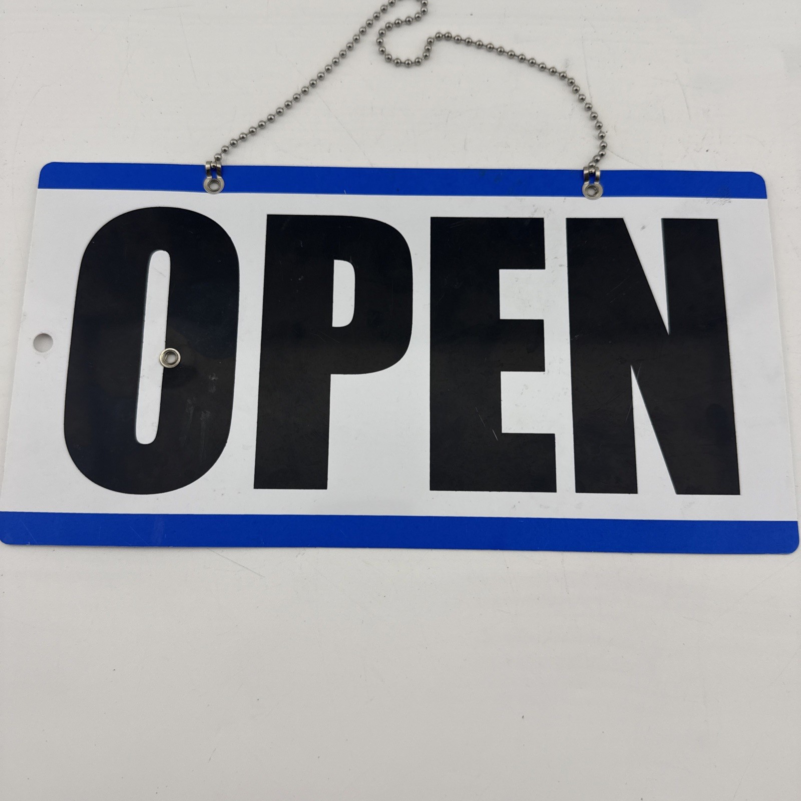 Cosco Open Closed Will Return Sign 11.5 x 6 Hanging Chain