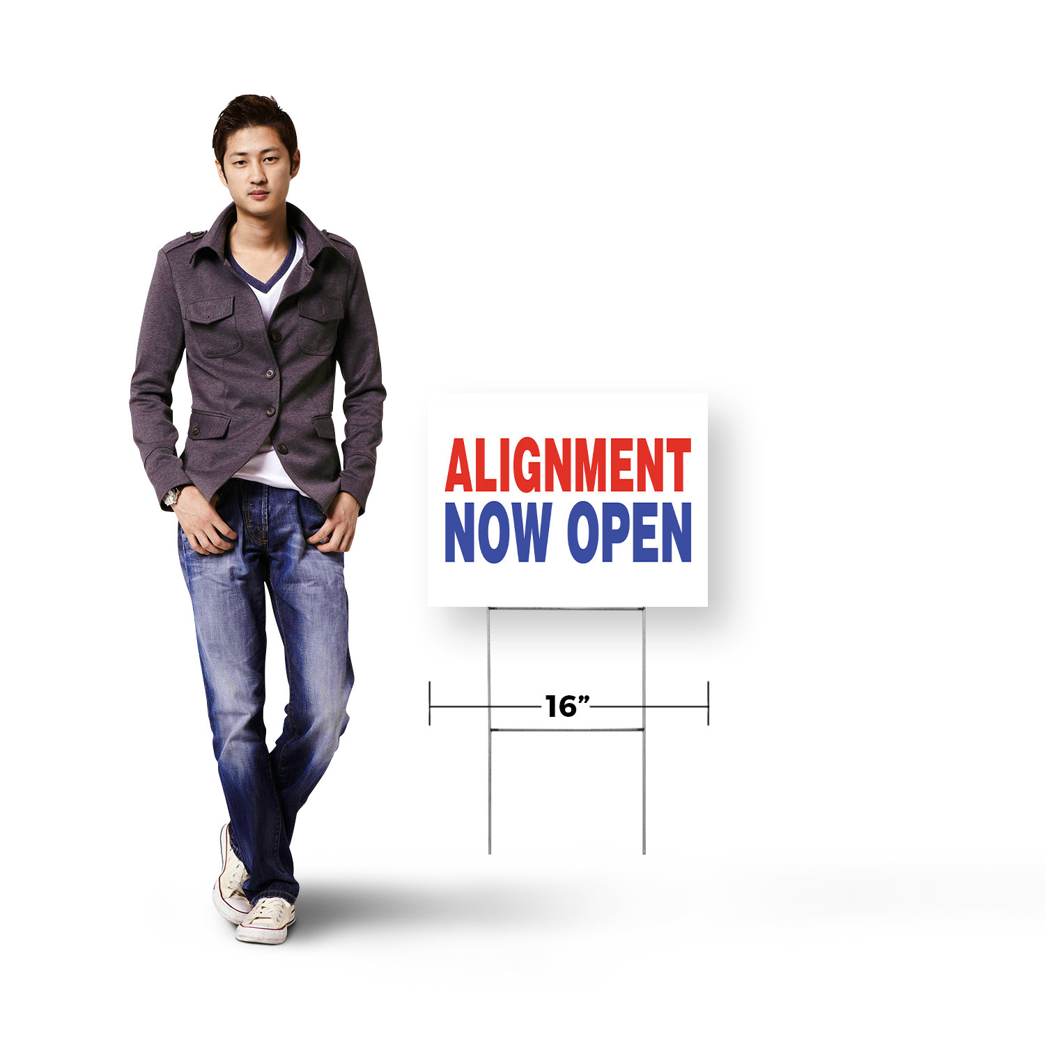 Alignment Now Open Yard Sign Auto Shops, Tire Maintenance, Open Hours