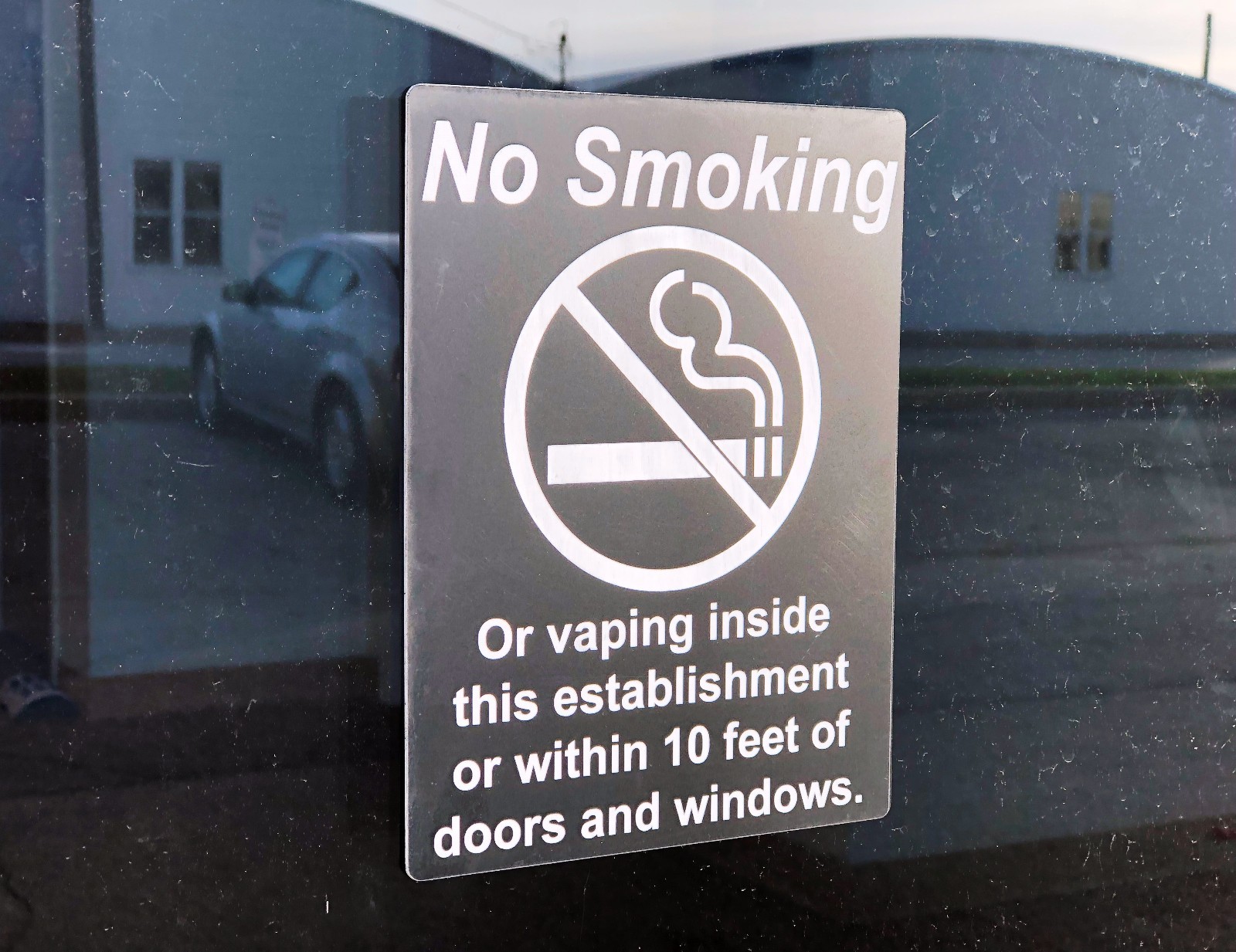 No Smoking – or vaping within 10&prime; of doors and windows, Black/White, 6&Prime;x8&Prime;