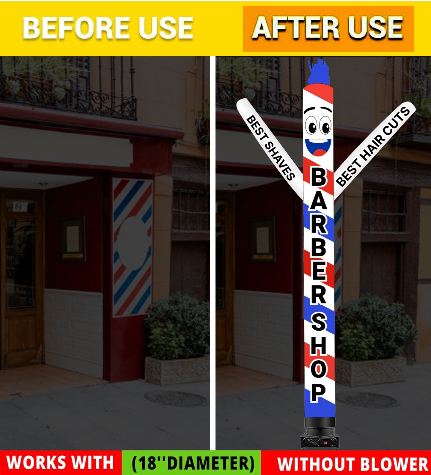 18ft Barber Shop Air Inflatable Dancer for Outdoor Advertising (Without Blower)