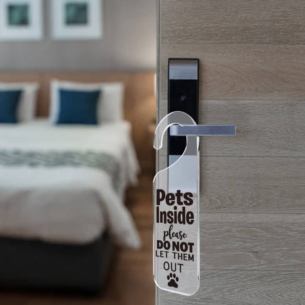 Engraved Acrylic Door Hanger Handle Do Not Disturb Sign Pet Inside Home Decor