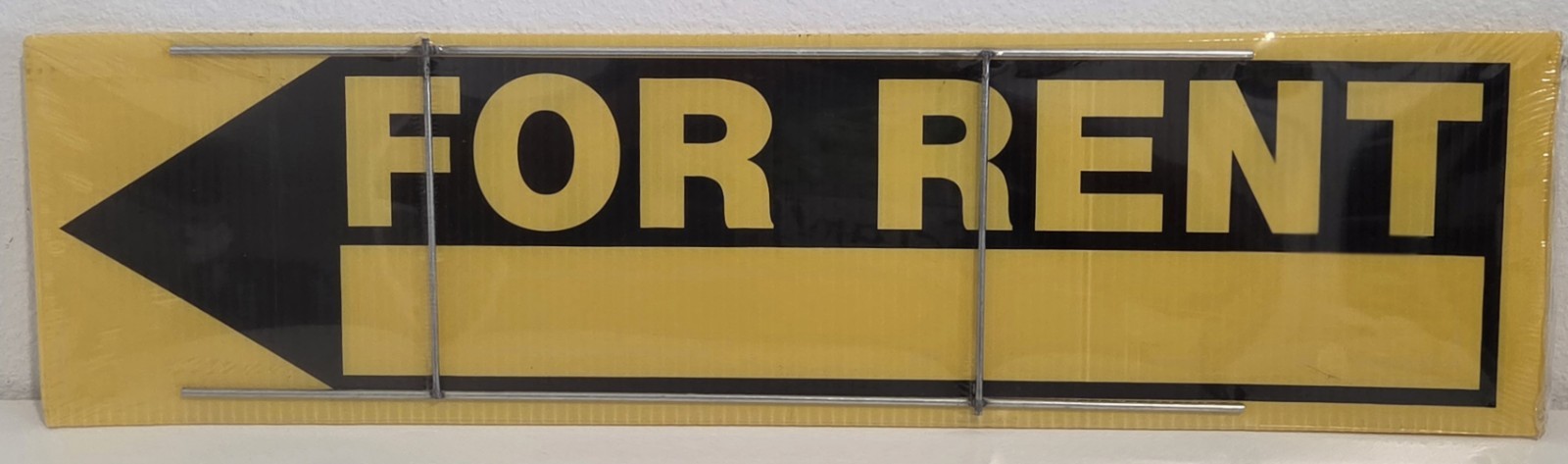 Everbilt Plastic Yellow 6&Prime; X 24&Prime; For Rent Sign w/Metal Stake Holder