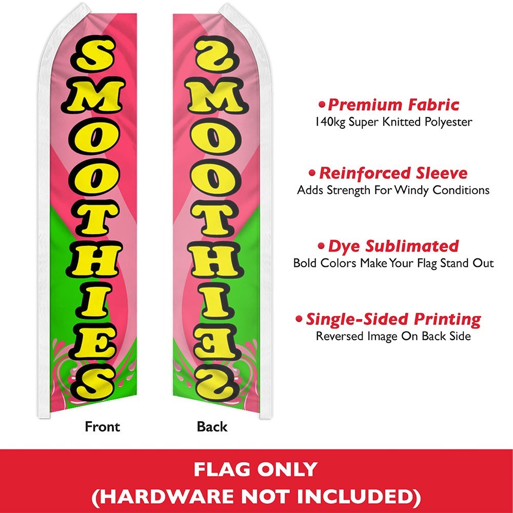 Smoothies Swooper Flutter Feather Flag Drinks Beverage Business Flag