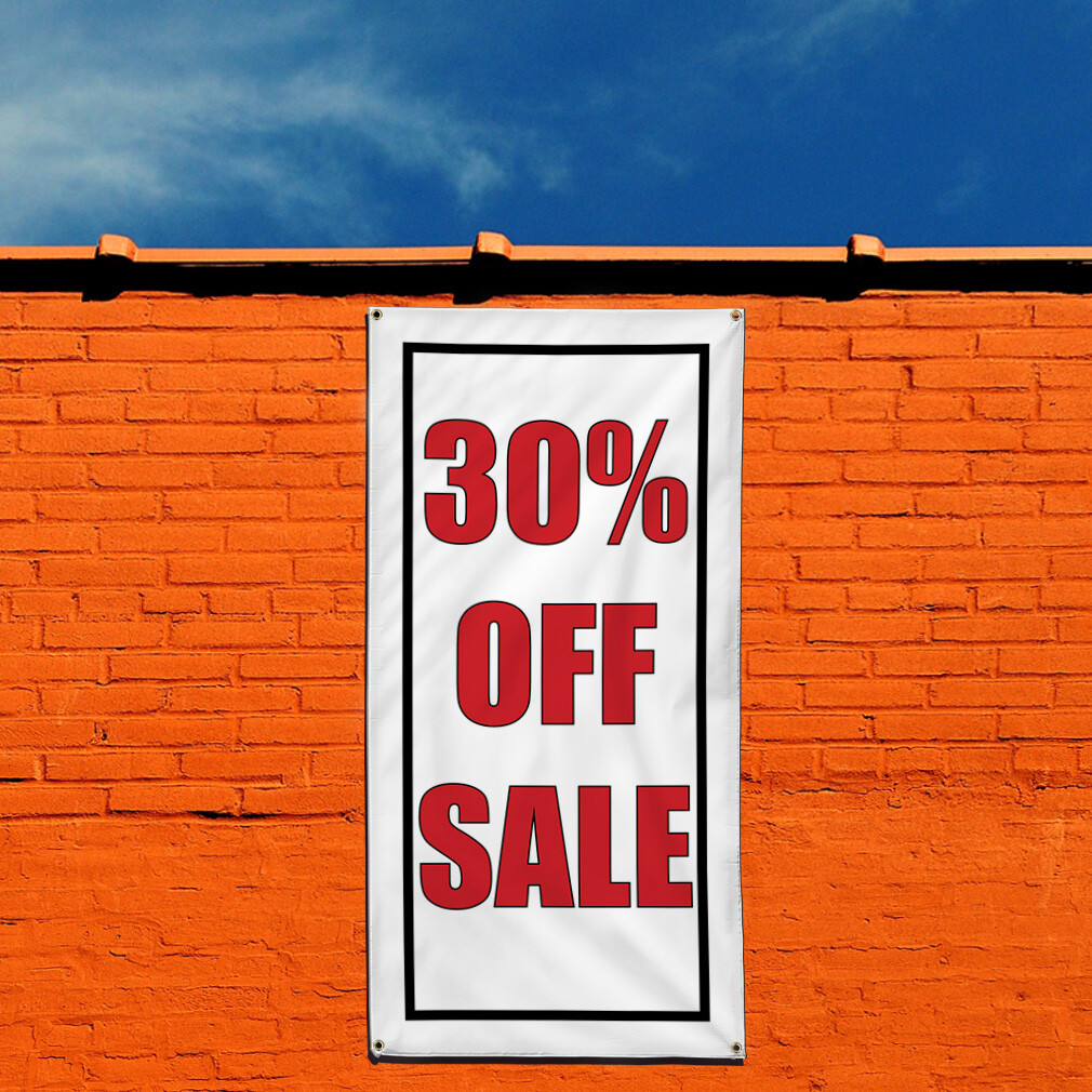 Vertical Vinyl Banner Multiple Sizes 30% Discount Deal Promotion Business