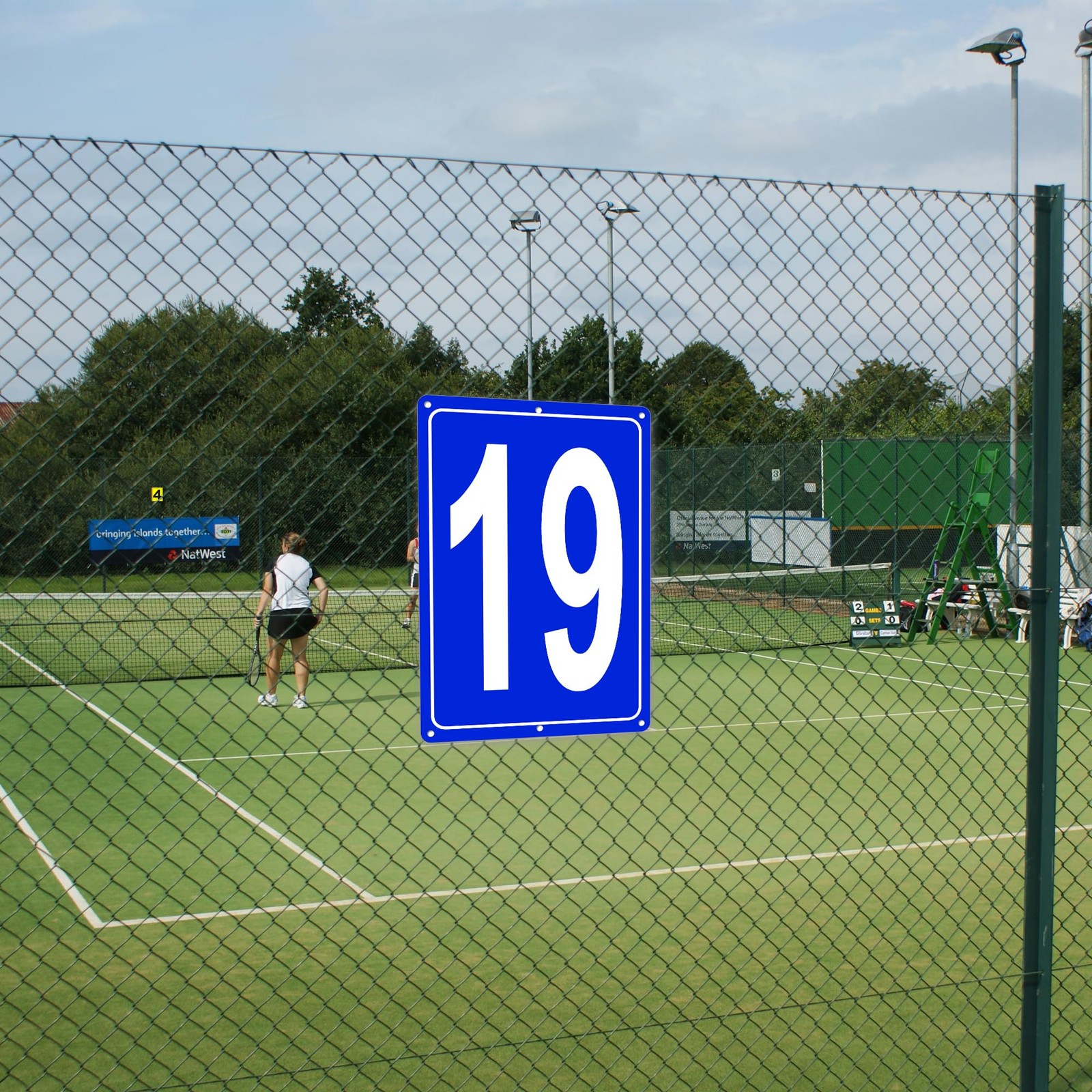 Numbered Sign 19 Aluminum Number Signs, 12×8 Inch Parking Lot Tennis Court