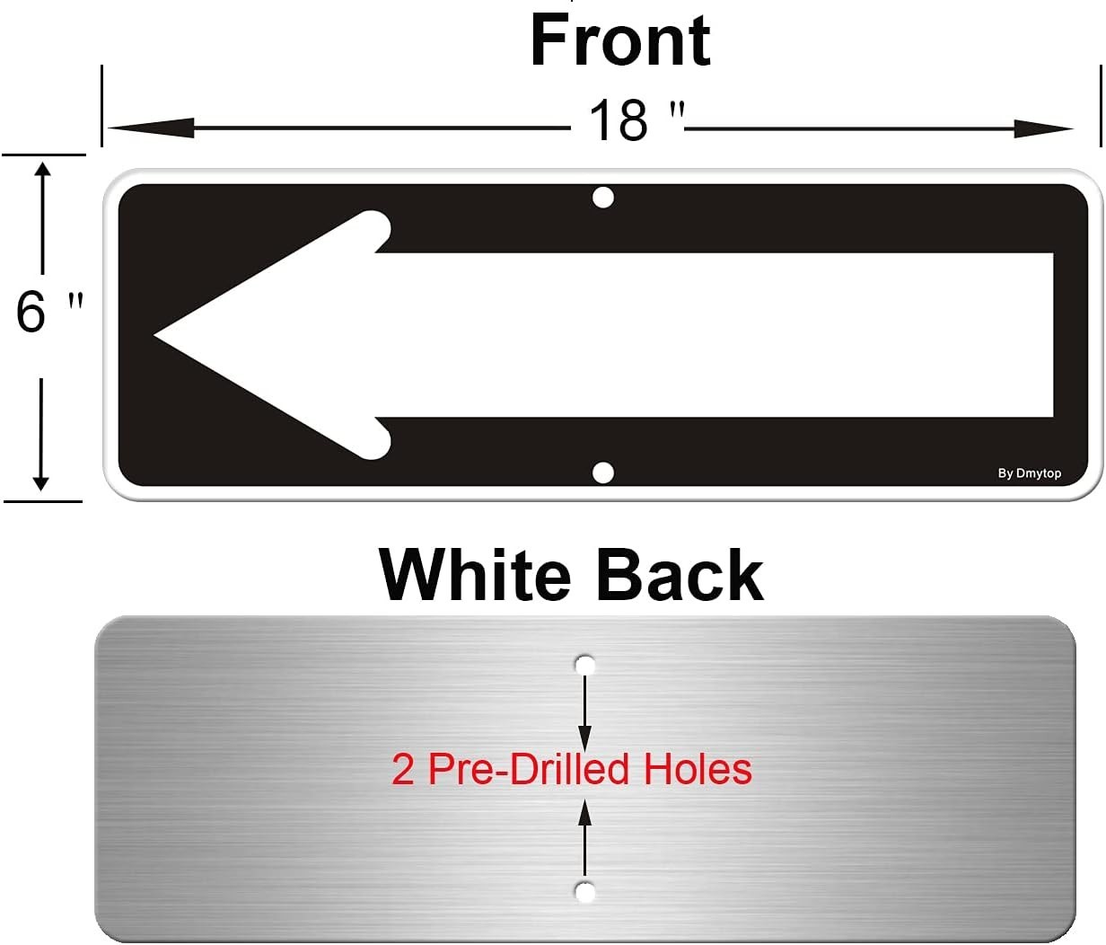 Heavy-Duty Reflective Arrow Directional Sign – 18×6 Inches for Easy Installation