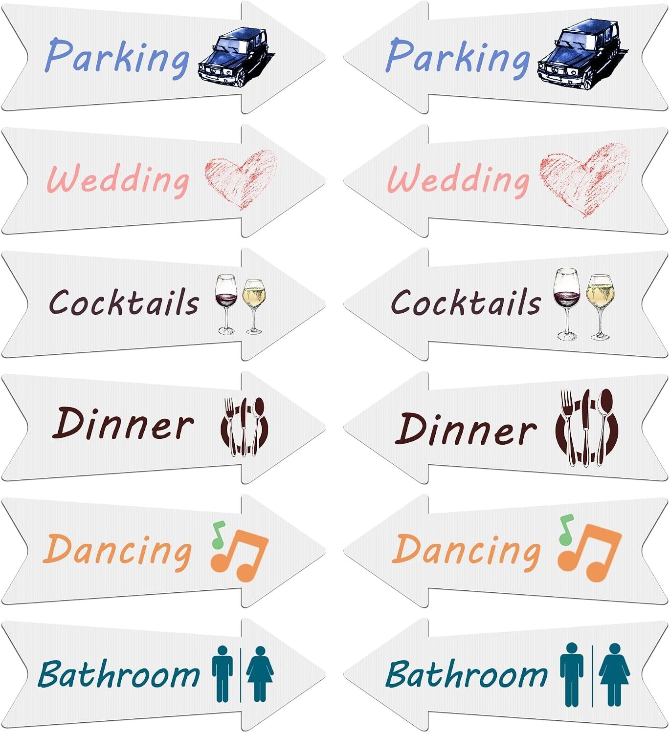 Weather-Resistant 6-Piece Arrow Signs Set – Easy DIY Wedding Directional Tools