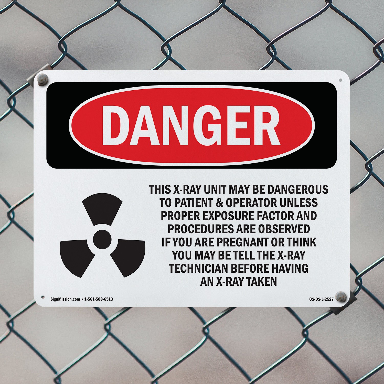 This X OSHA Danger Sign Metal, Plastic, Or Decal – 5 or 10 Pack
