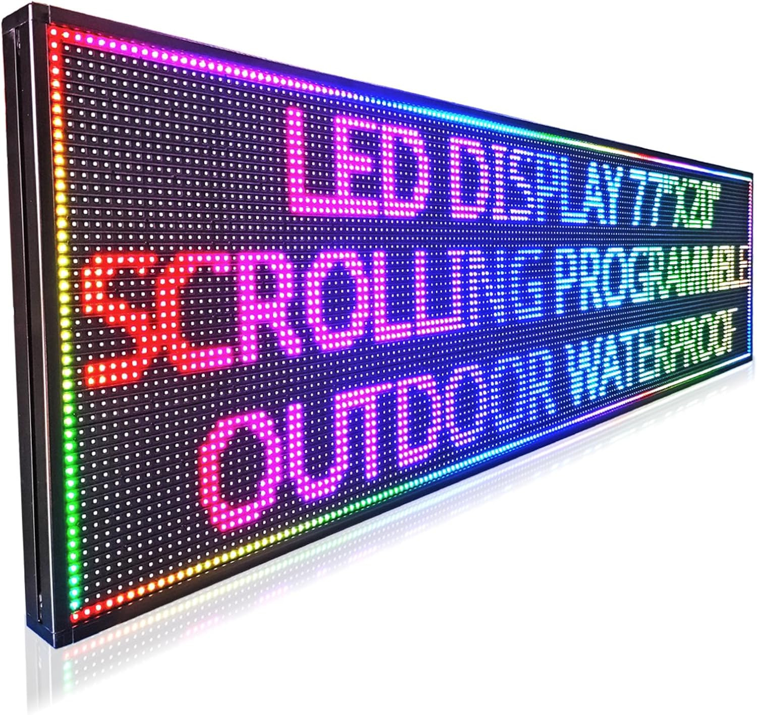 Programmable LED Scrolling Sign 77&Prime;x20&Prime; Waterproof APP Control for Business