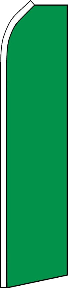 GREEN SOLID COLOR FLUTTER FLAG Tall Curved Top Event Feather Swooper Banner Sign