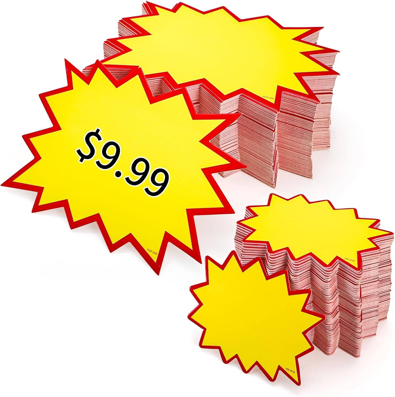 400 Pieces Star Shaped Burst Signs, Blank Neon Sale Sign Tags for Retail, Bur…