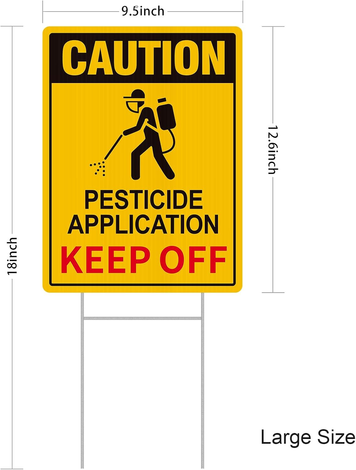 2 Pack Caution- Pesticide Application Sign Keep Off, Pesticide Signs for Lawn, P