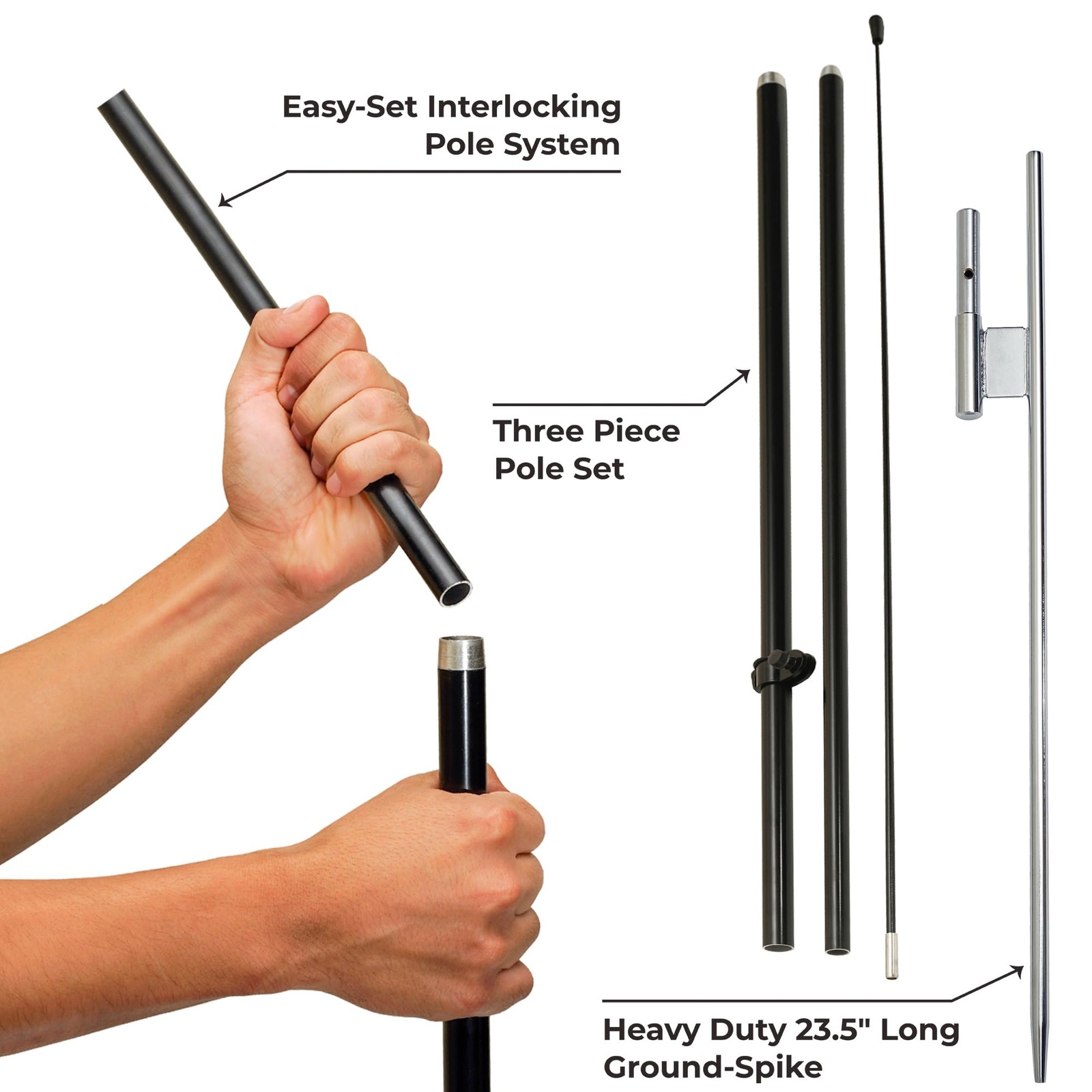 Lookourway Feather Flag Pole Kit – 7 Feet Tall Advertising Banner Fiberglass