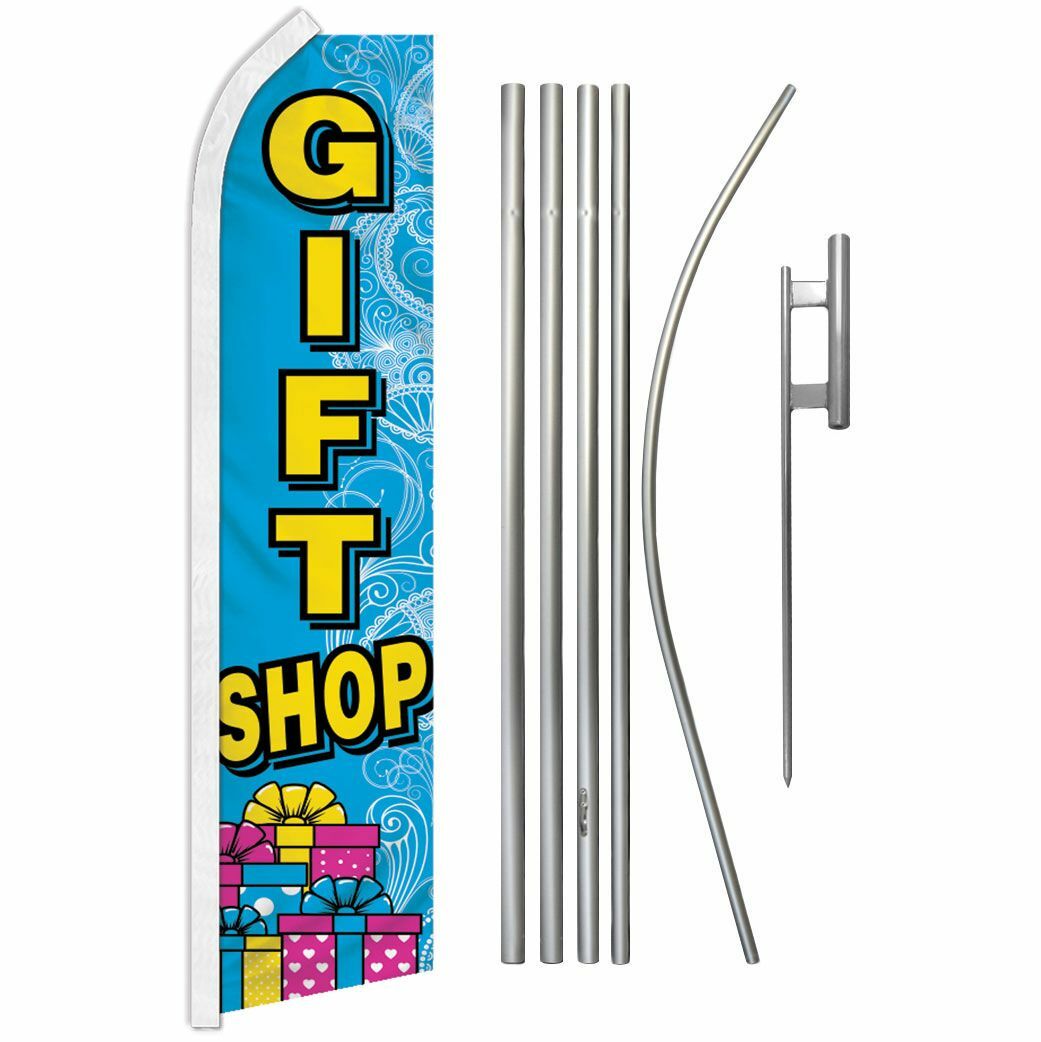« GIFT SHOP » Advertising Super Flag & Pole Kit store