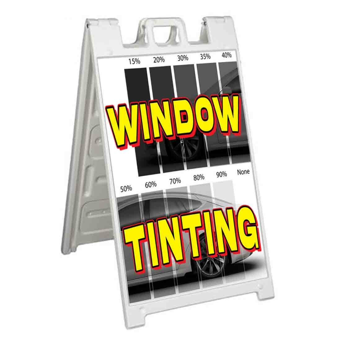 WINDOW TINT Signicade 24×36 Aframe Sidewalk Decal Sign Banner CARS SUN
