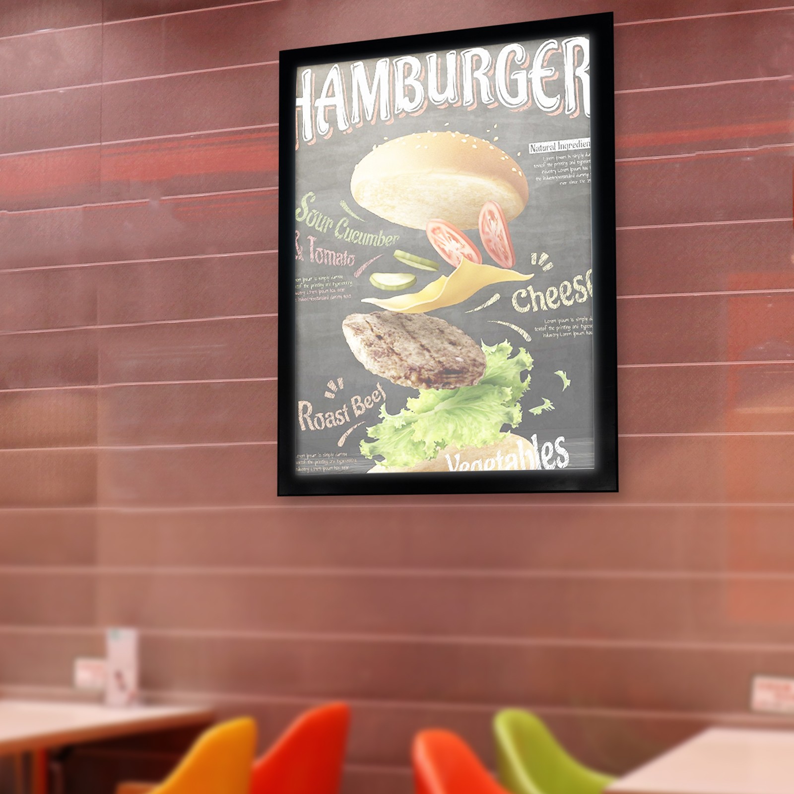 Movie Poster Frame LED Light Box Art Picture Advertising Display Sign Frame 12W