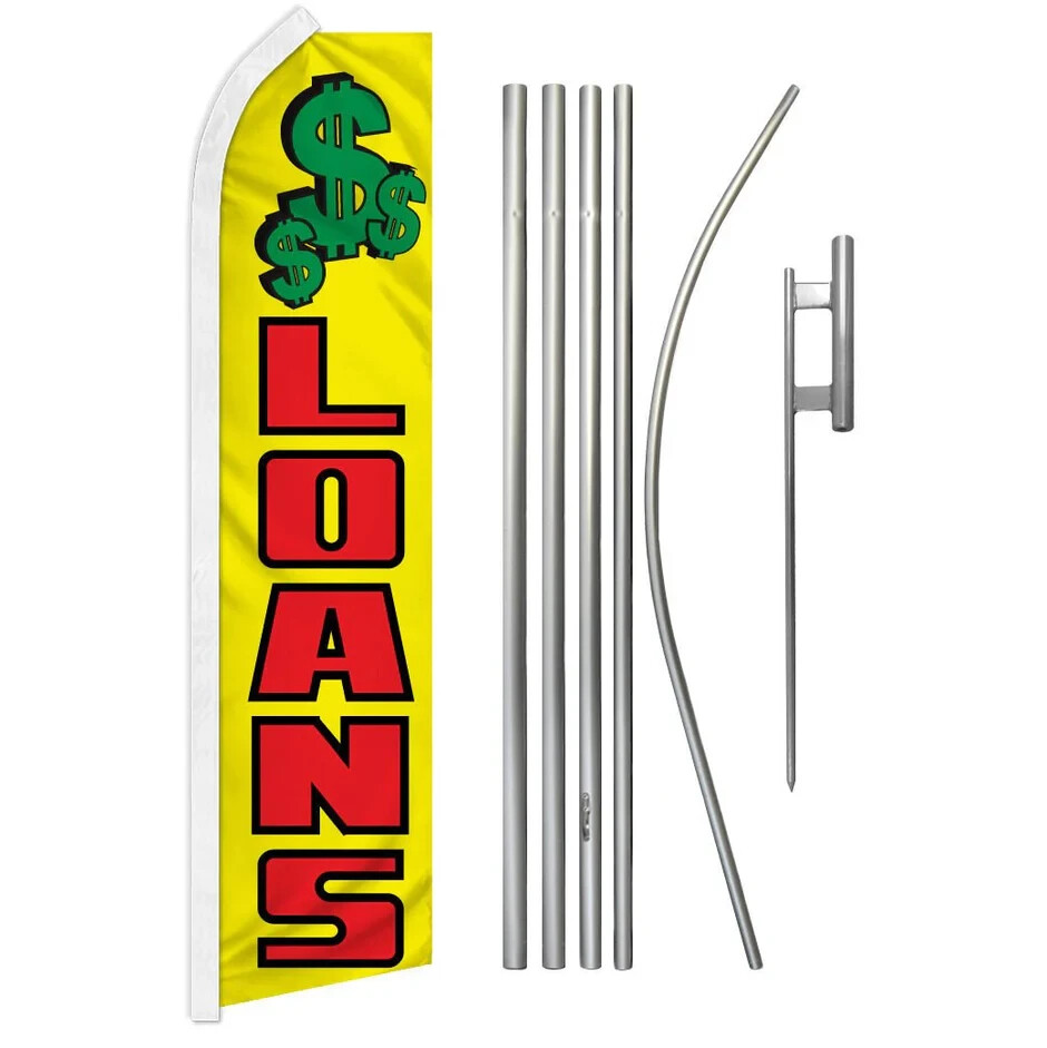 Loans Swooper Advertising Flag & Pole Kit