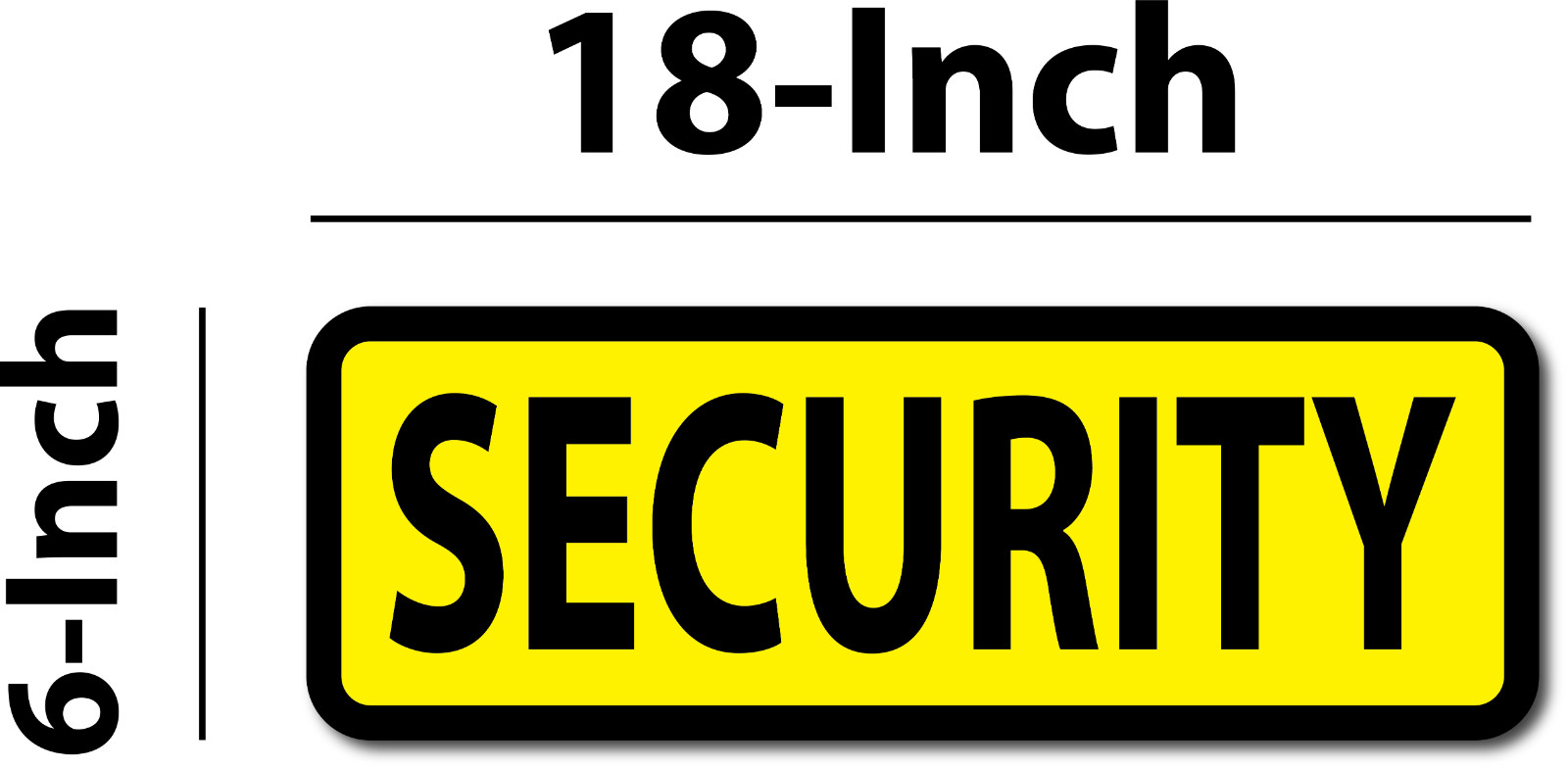 SECURITY 6&Prime;X18&Prime; YELLOW BLACK MAGNETIC VEHICLE SIGNS TO FIT VAN CAR TRUCK OR SUV