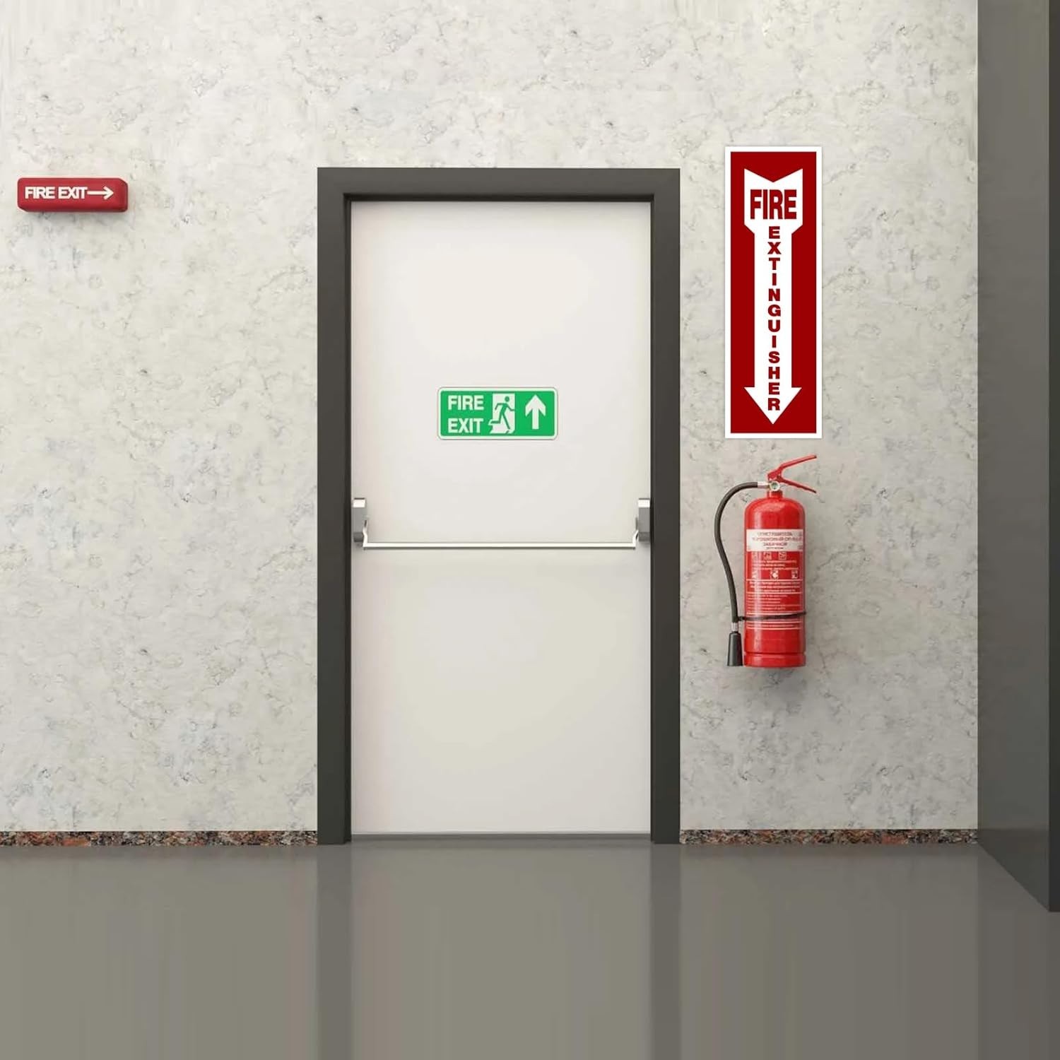 Fire Extinguisher Signs,Safety Sign Sticker glow in the dark 12 Small, red