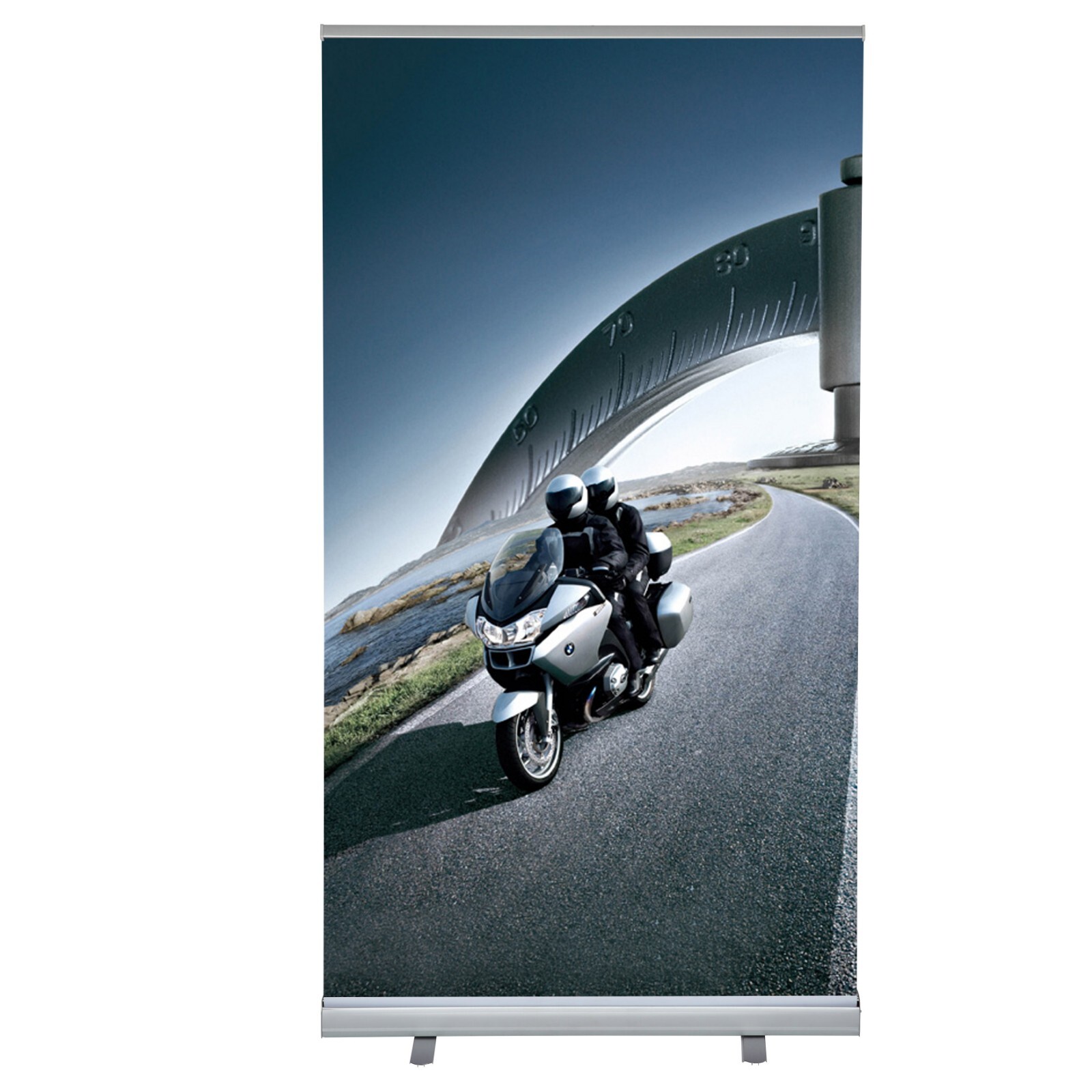 Super Eco Retractable Aluminum Silver Roll Up Banner Stand with Bag 48×78.75&Prime;