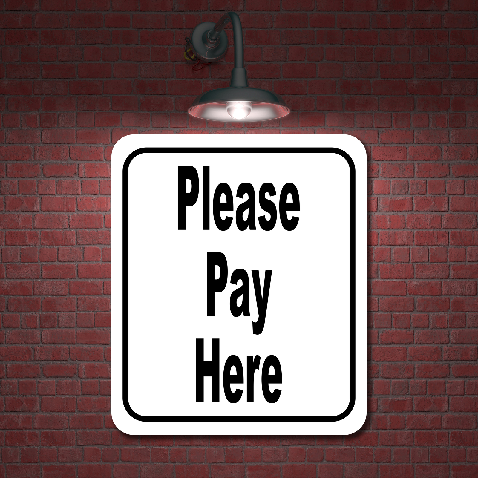 Please pay here classic Aluminum Composite Sign