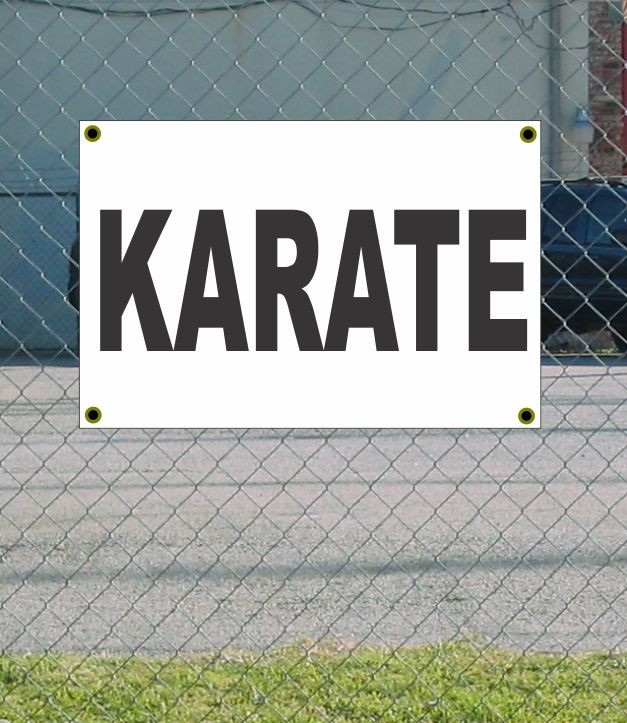 2×3 KARATE Black & White Banner Sign NEW Discount Size & Price FREE SHIP