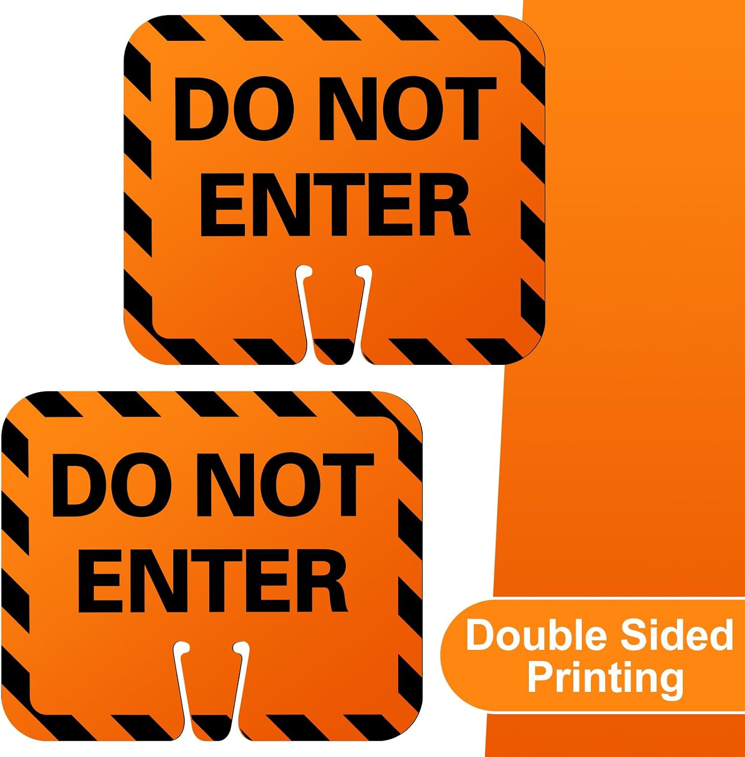 3 Pack Cone Top “Do Not Enter” Traffic Signs – Double-sided High Visibility PVC