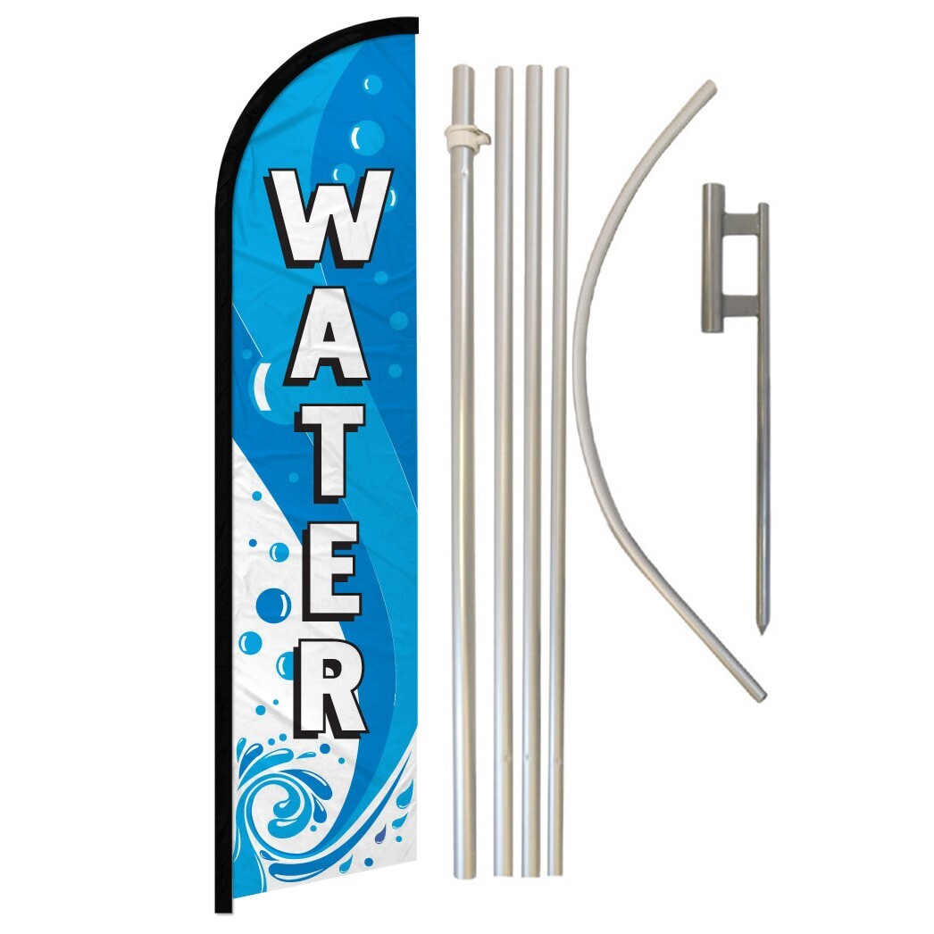 Water Windless Banner Swooper Advertising Flag Pole Kit Concessions Drinks Here
