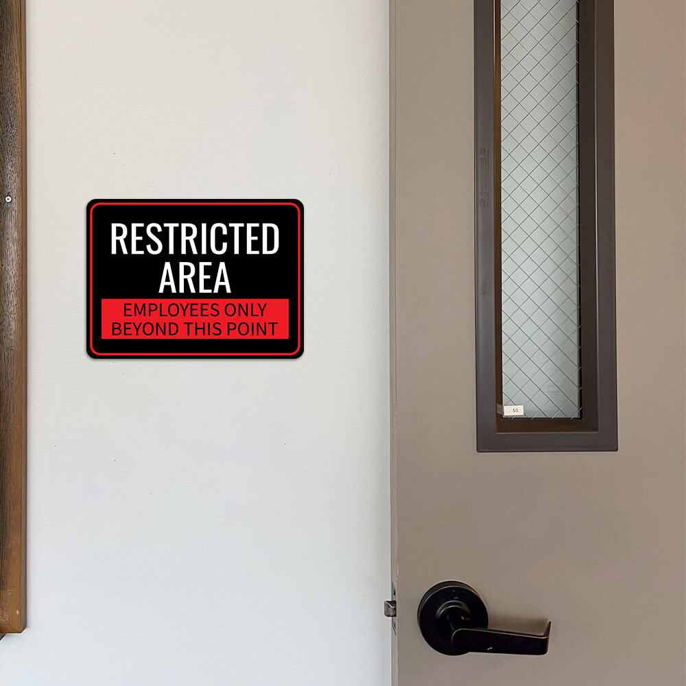 Classic Framed Plus Restricted Area – Employees Only Beyond This Point Sign