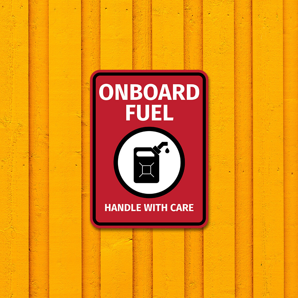 Portrait Round Plus Onboard Fuel Handle With Care Door or Wall Sign | Boats