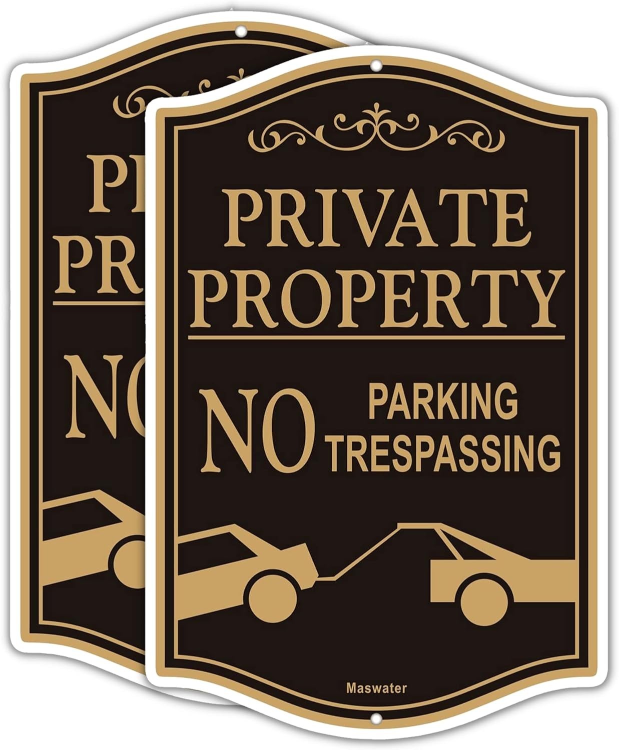 Private Property No Parking Signs – 2-Pack 12&Prime; x 18&Prime; Reflective & Waterproof