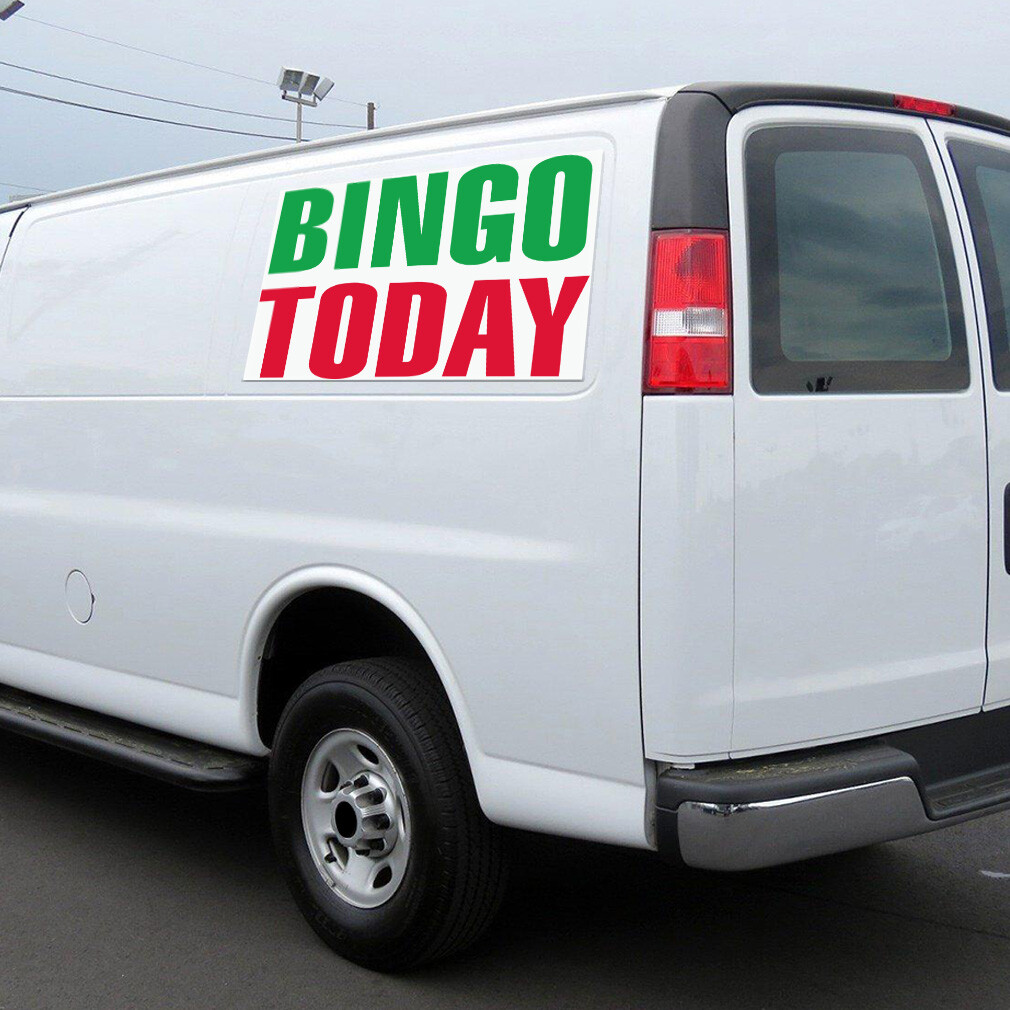 Car Magnet Set of 2 Bingo Today Green Red Car Advertising Industrial Sign